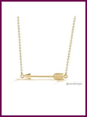 925 Sterling Silver Cupid Arrow Pendant Necklace Dainty Choker Women Fine